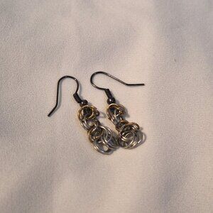 Handmade Artisan Chainmail Style Earrings - Medium